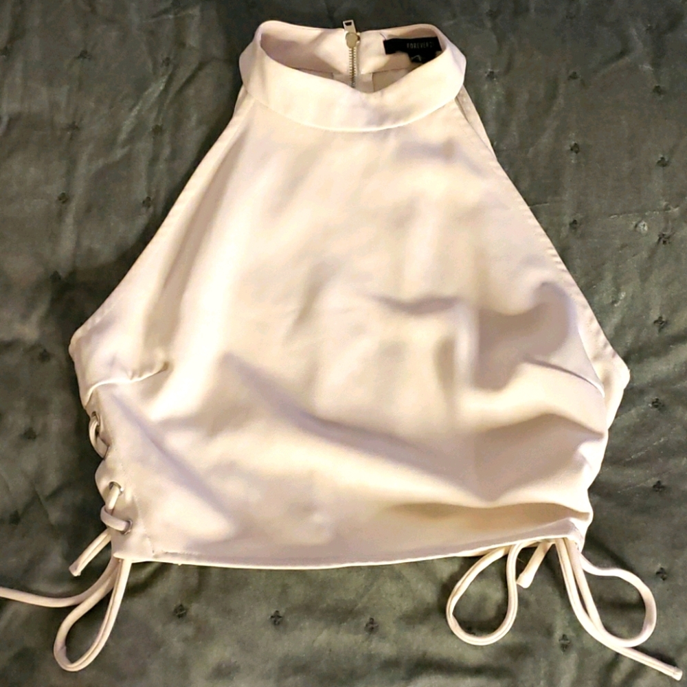 White crop top